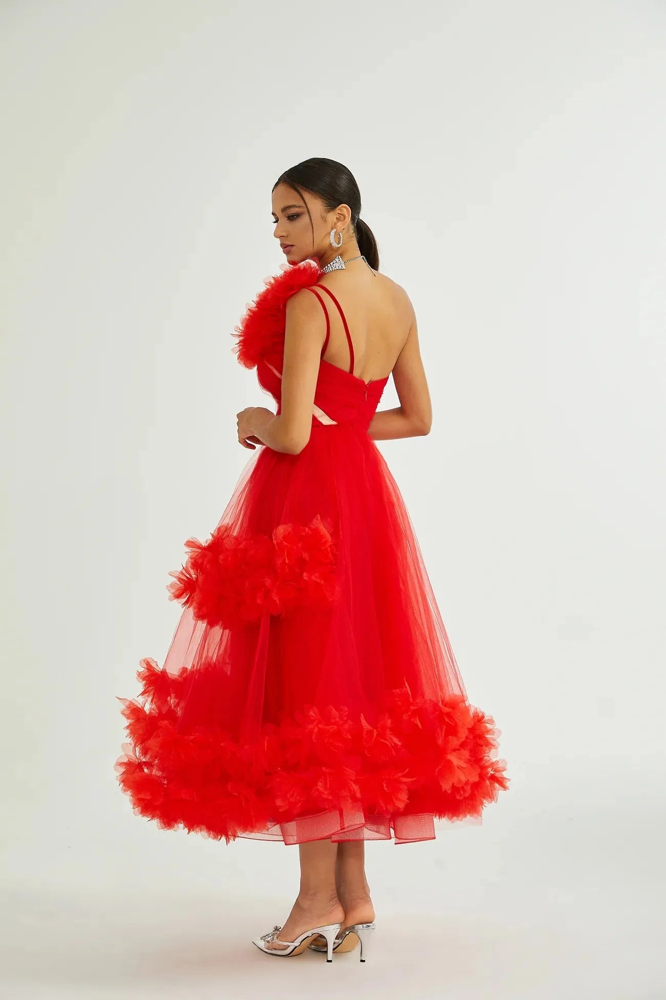 Ophelia One-Shoulder Red Dress