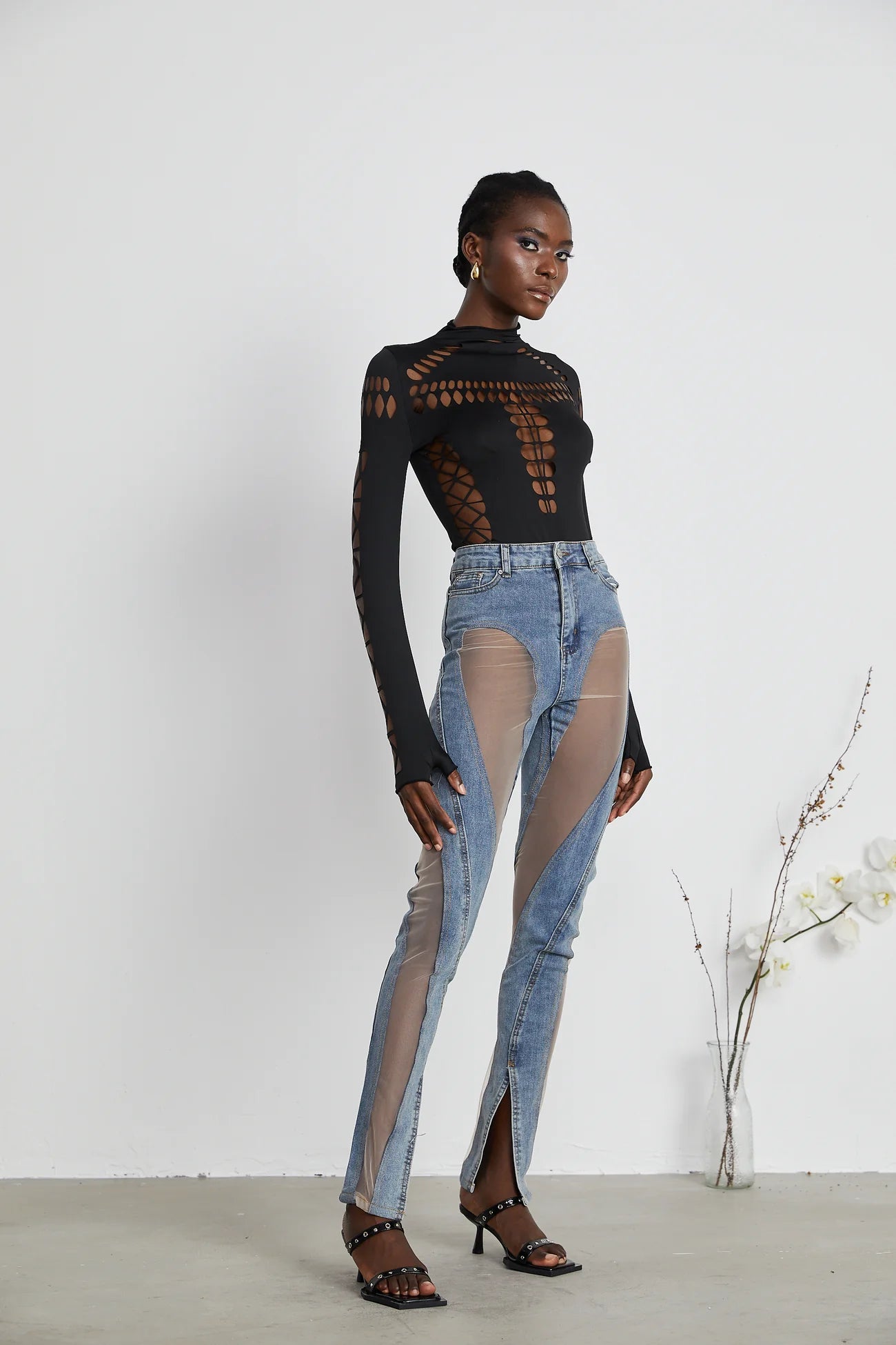 Daisy Sheer-Panelled Jeans