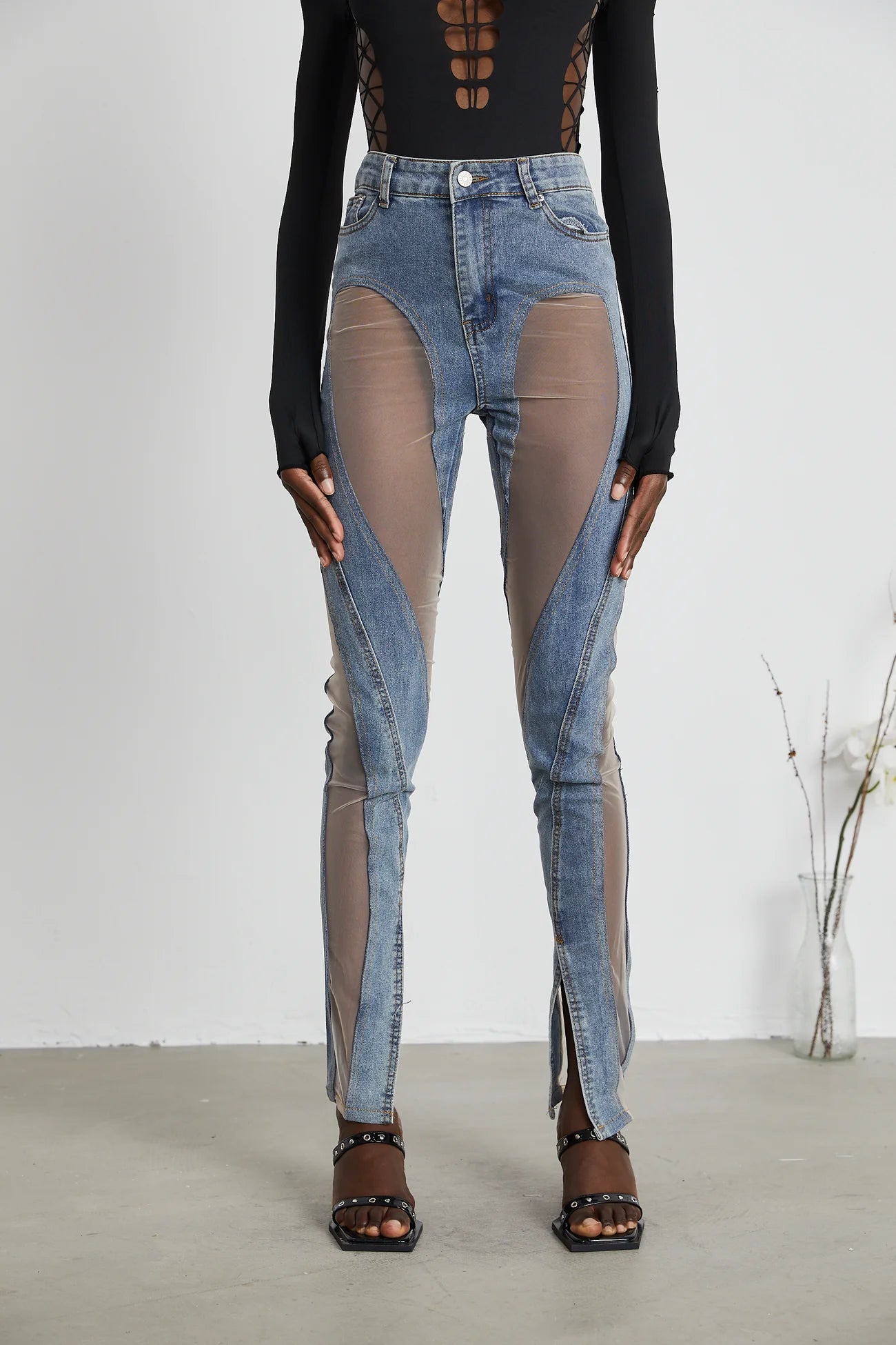 Daisy Sheer-Panelled Jeans