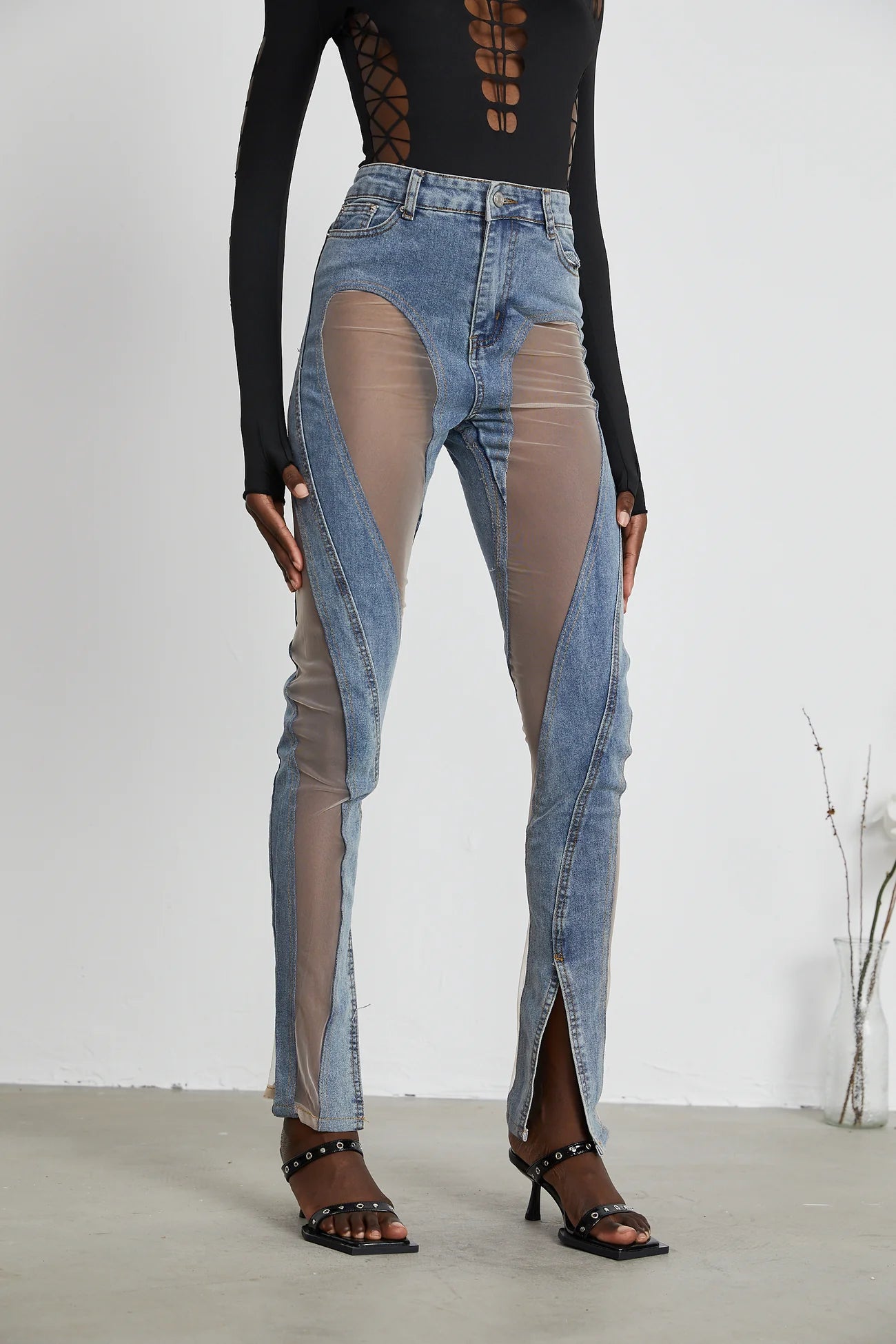 Daisy Sheer-Panelled Jeans