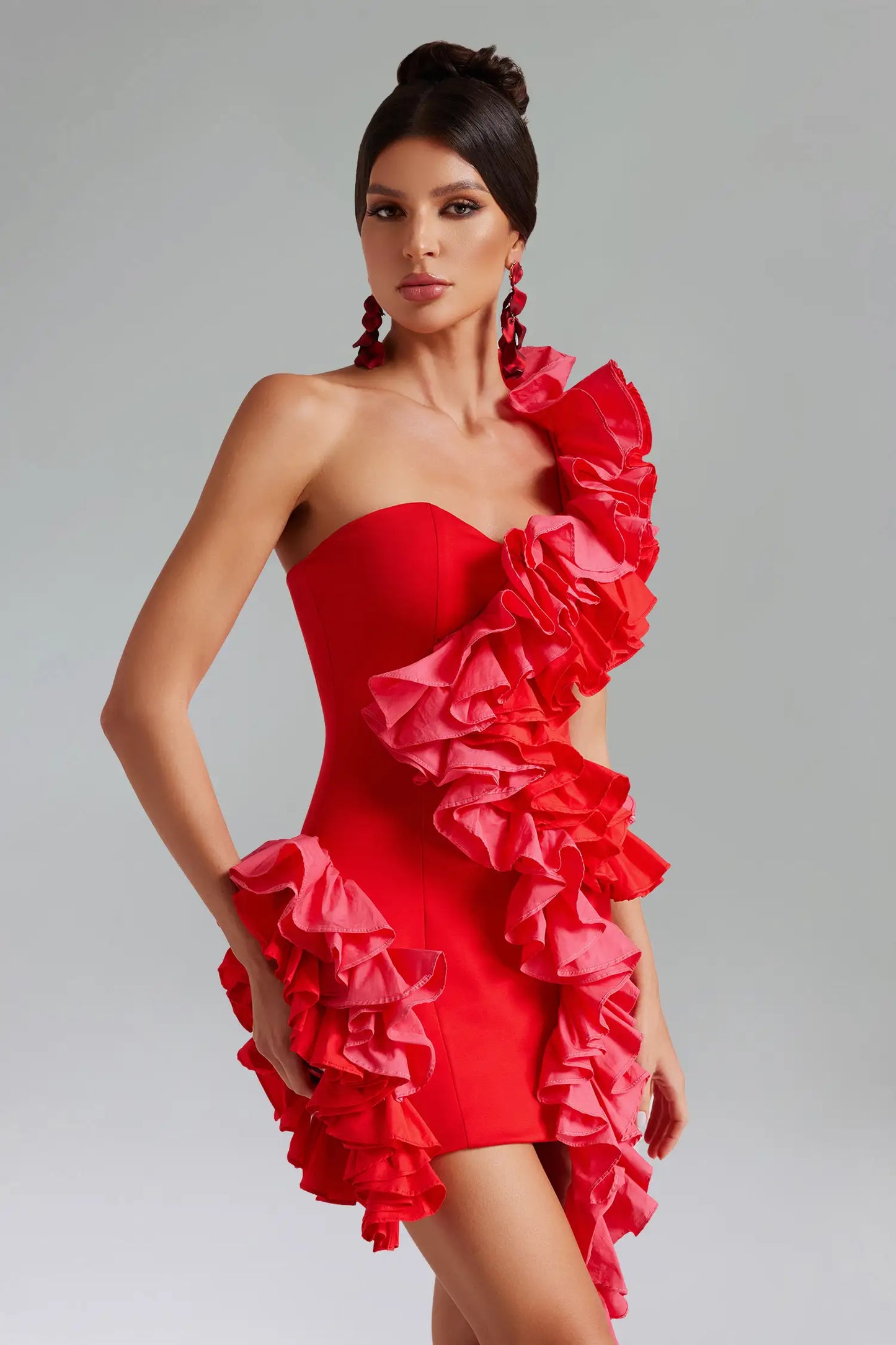 Red Ruffled Dress