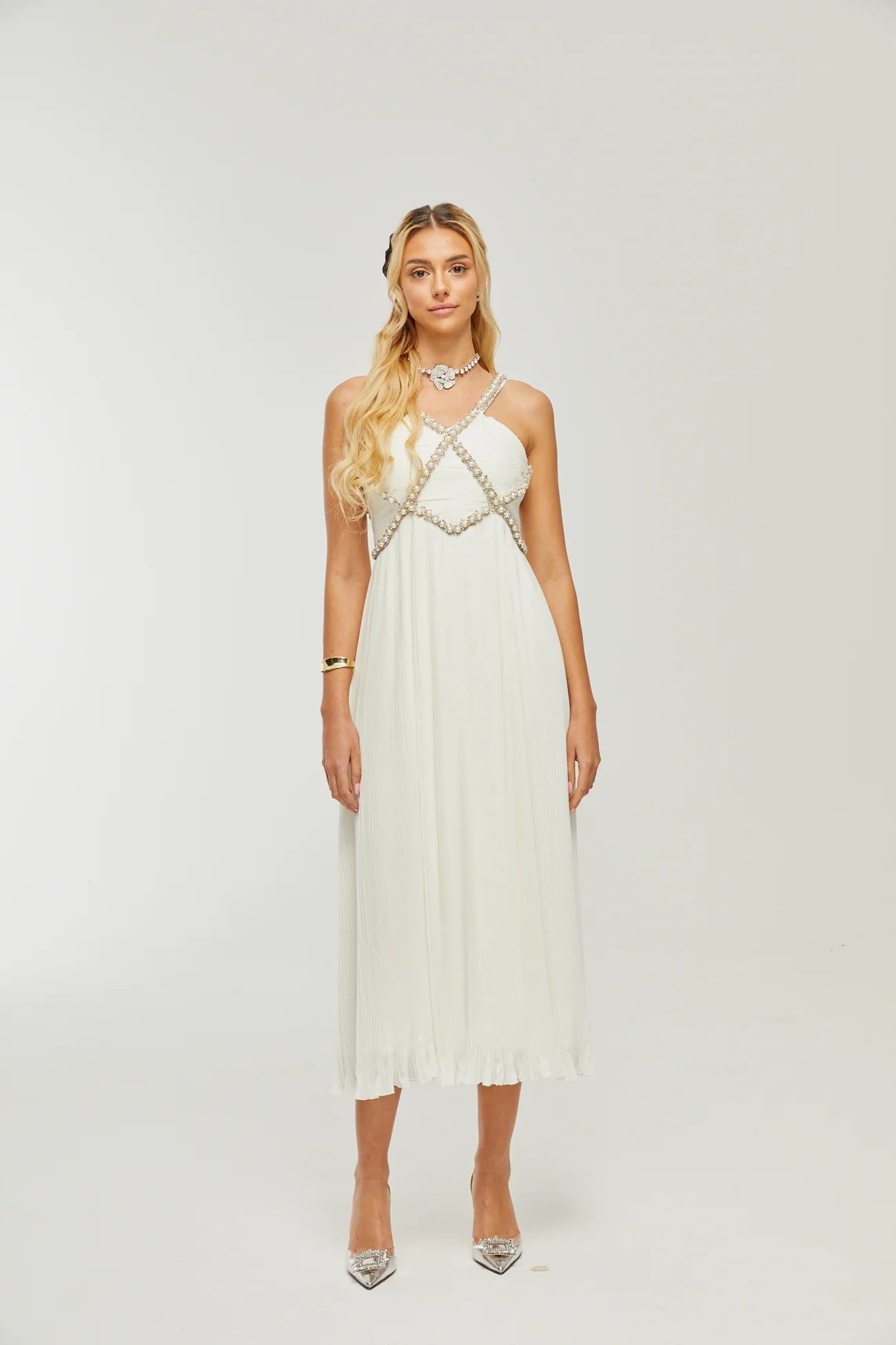 Charlie Faux-Pearl Embellished Dress