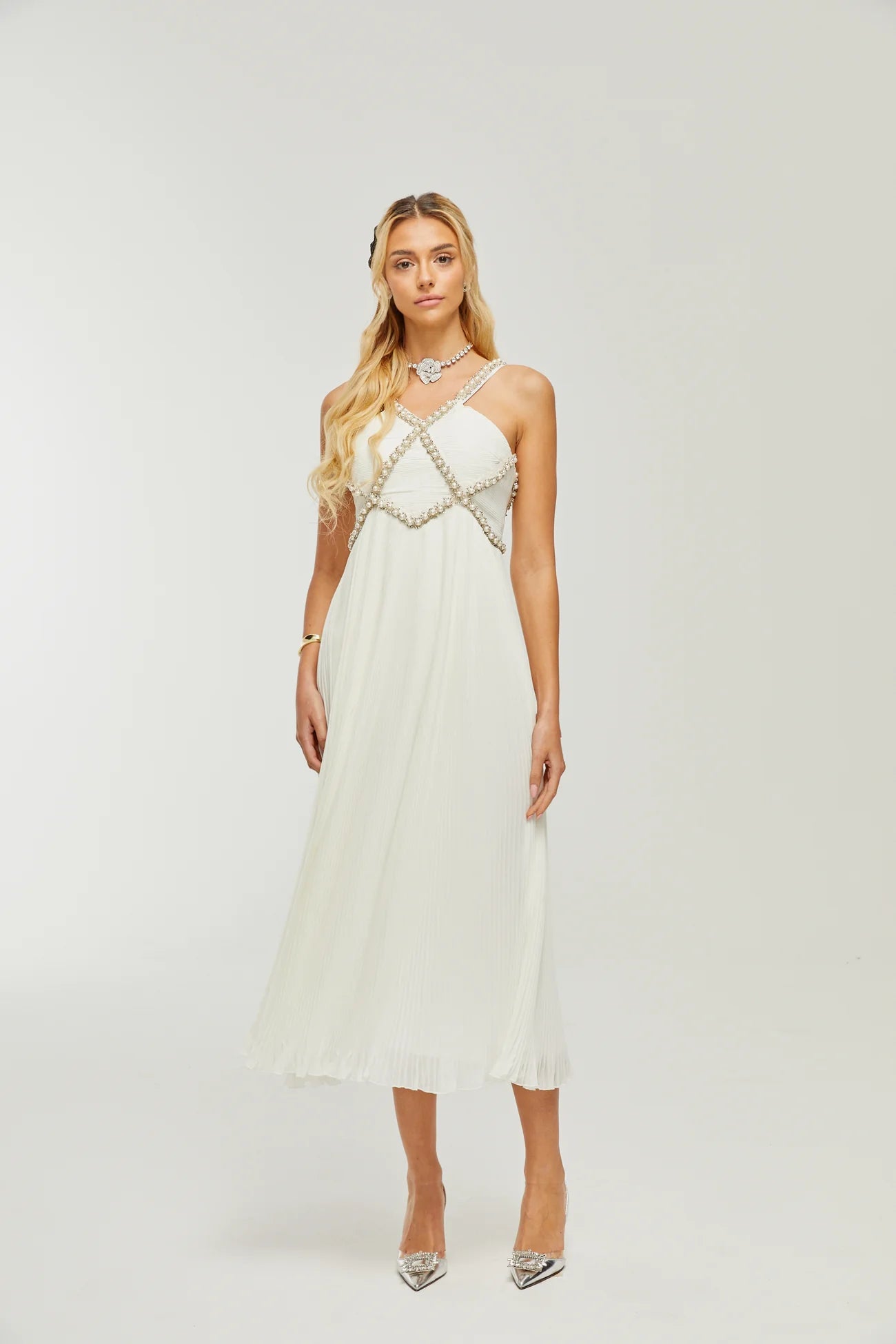 Charlie Faux-Pearl Embellished Dress