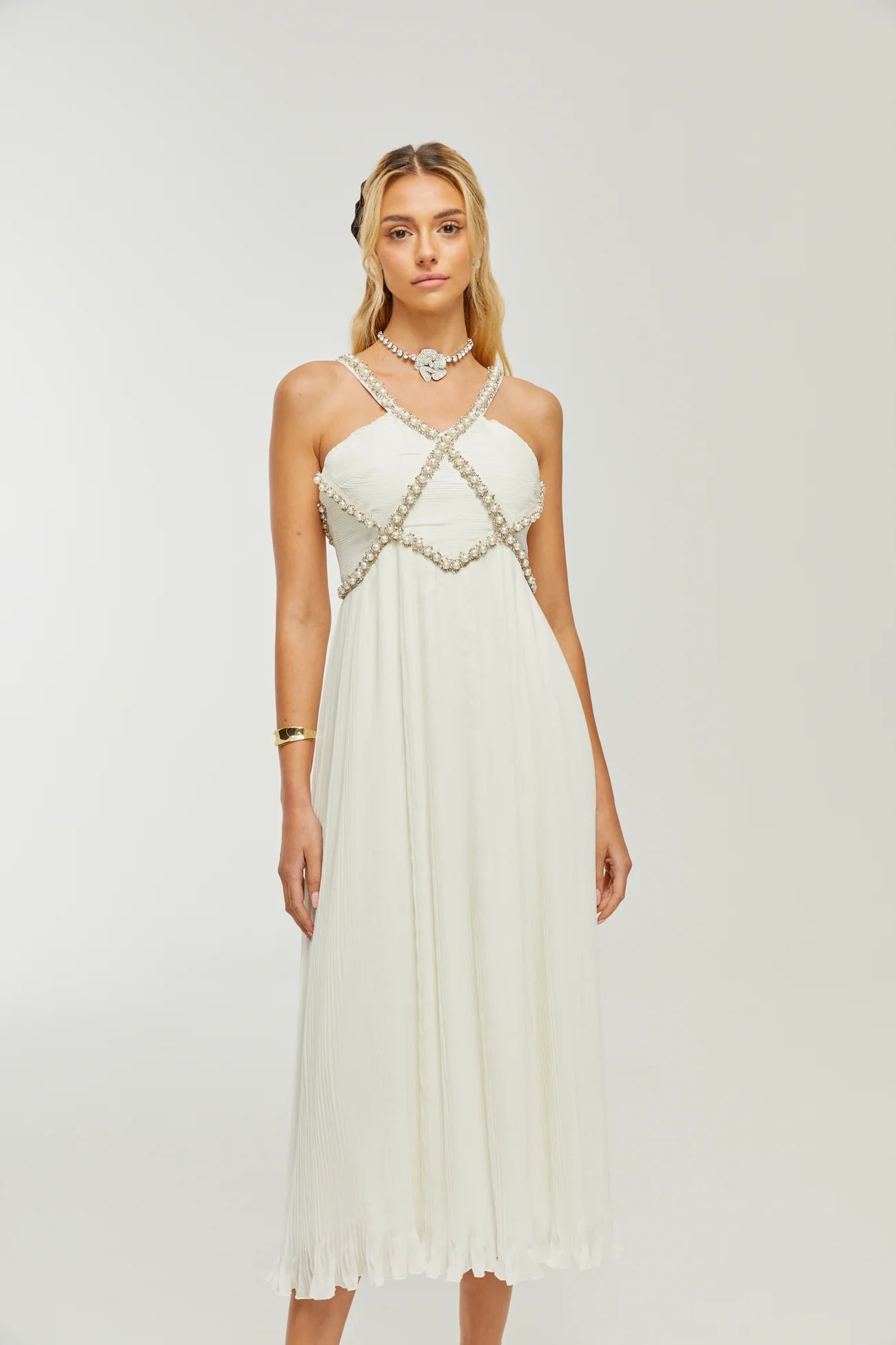 Charlie Faux-Pearl Embellished Dress