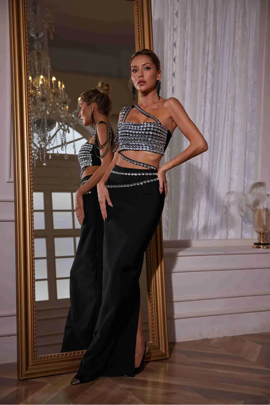 Blake Rhinestone Skirt Set