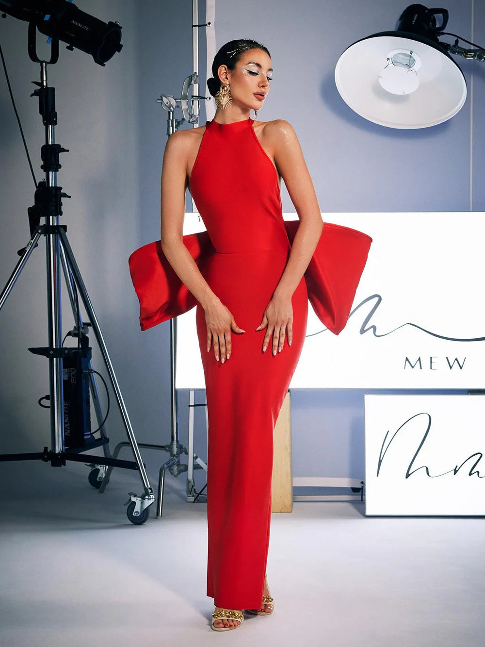 Big Bow Christmas Bandage Dress