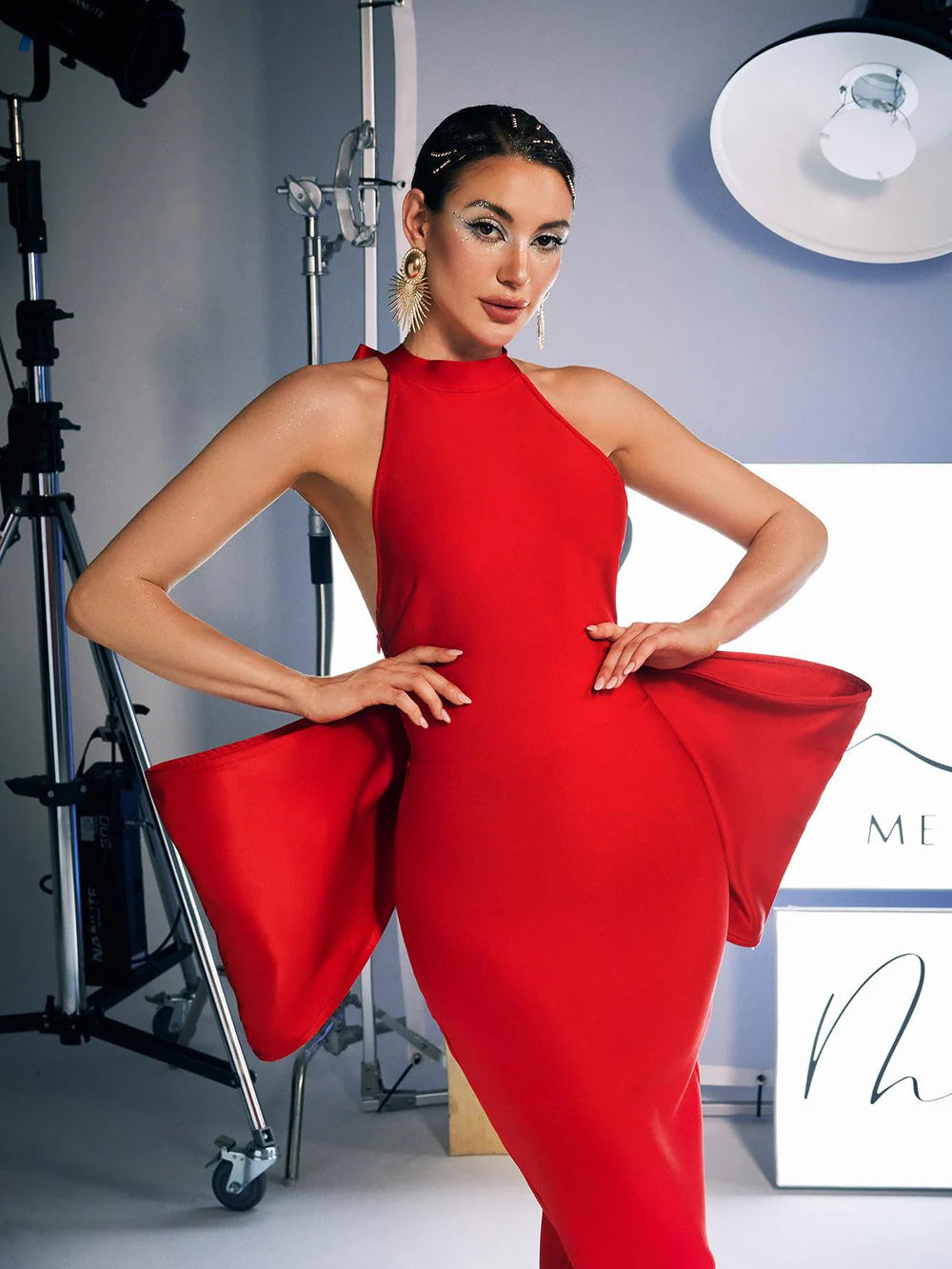 Big Bow Christmas Bandage Dress