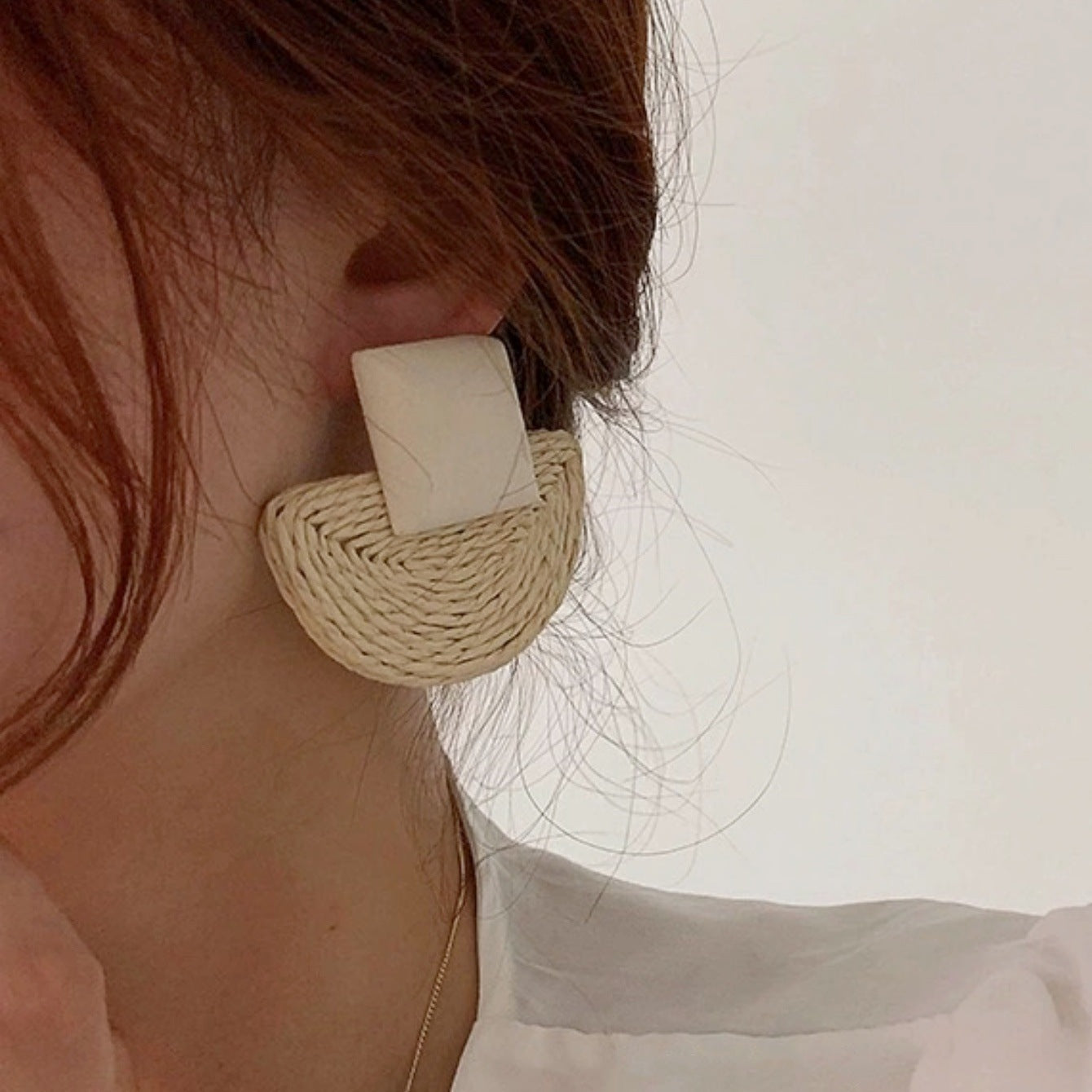 Mori Wooden Geometric Earrings