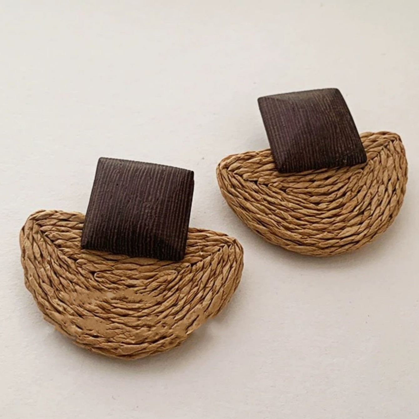 Mori Wooden Geometric Earrings