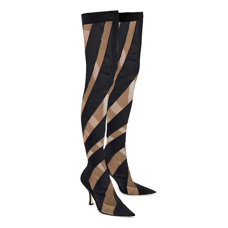 Striped Bandage Boots