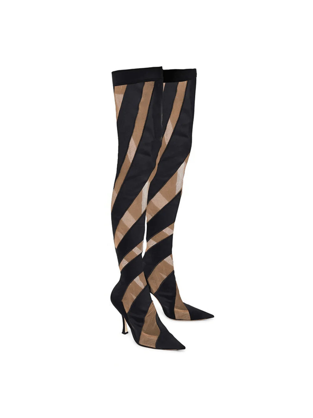 Striped Bandage Boots