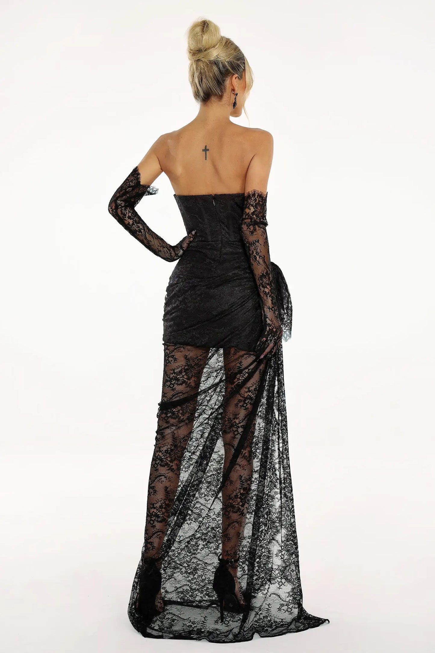 Lace Fishbone Split Dress